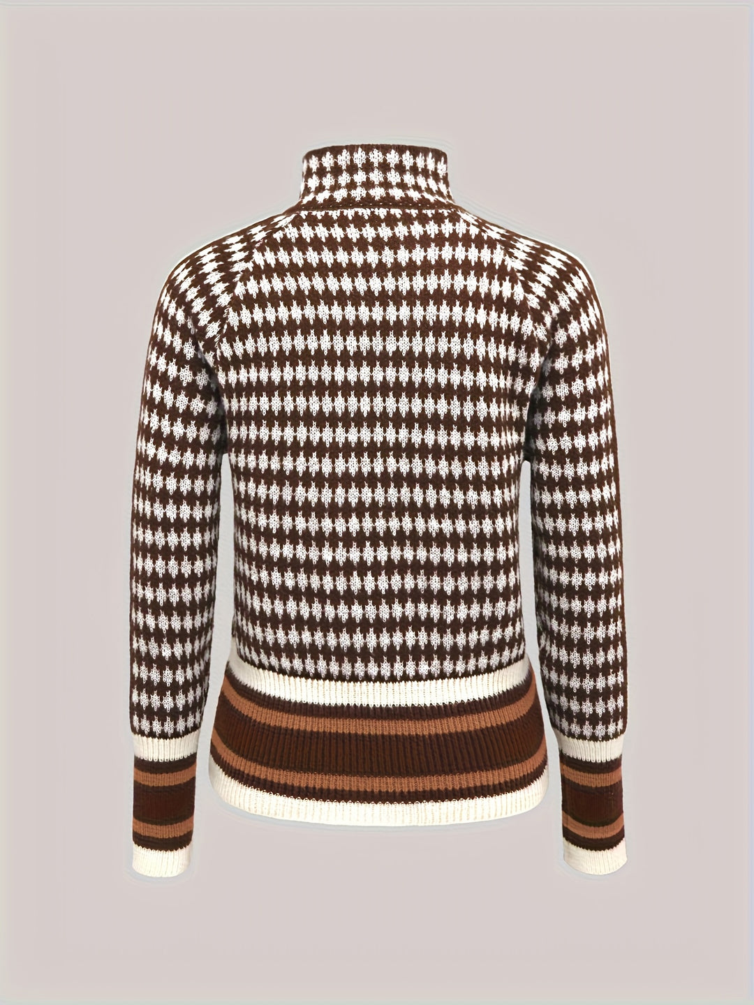 Yvonne | Patterned Zip-Front Cardigan