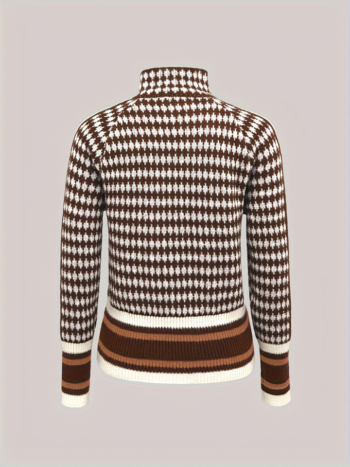 Yvonne | Patterned Zip-Front Cardigan