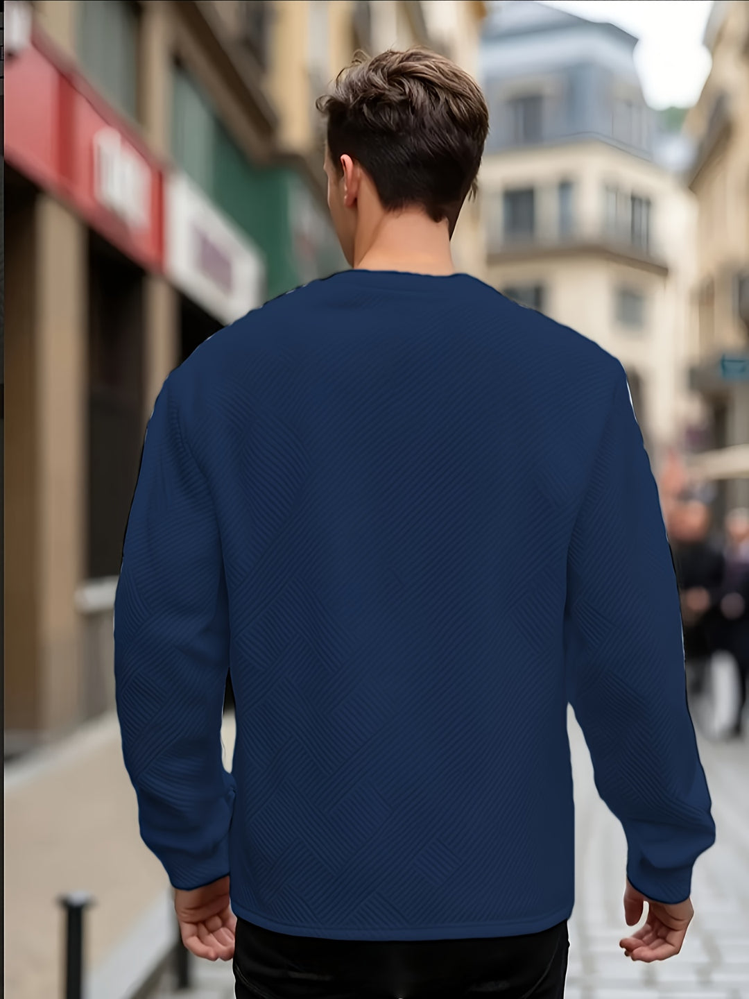 Elias | Textured Crew Neck Sweatshirt