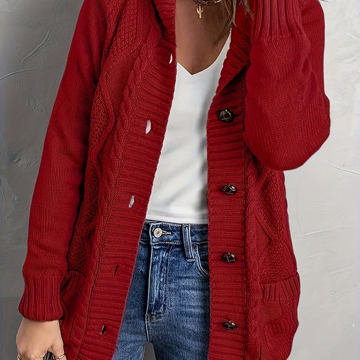 Winona | Cozy Hooded Button Cardigan