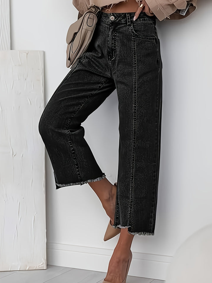 Denise | Tailored Cropped Straight-Leg Jeans