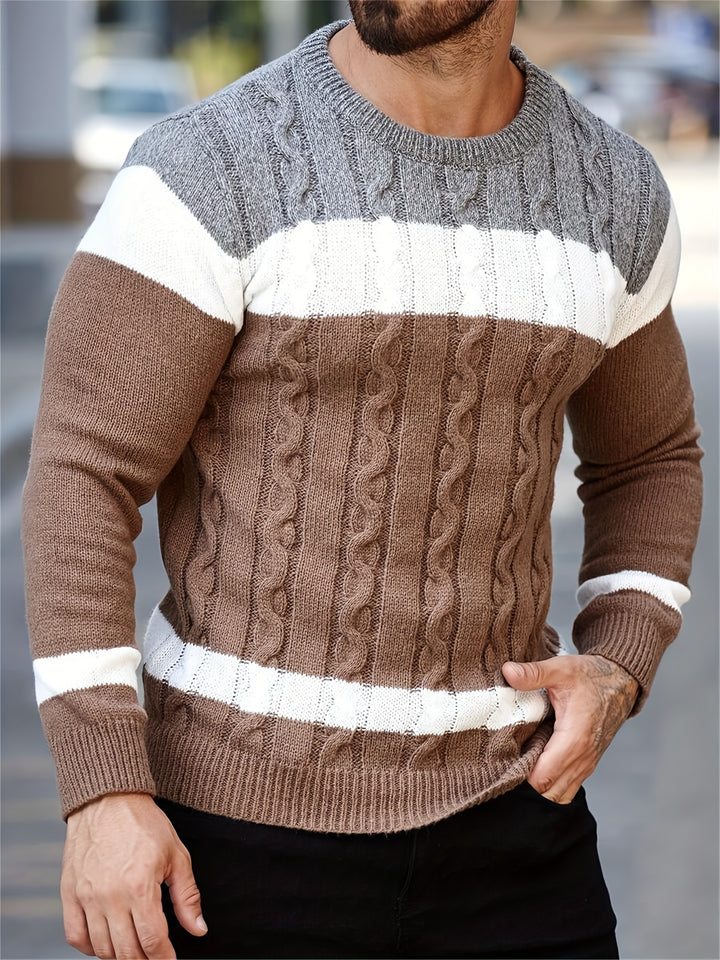 Ethan | Color Block Knit Sweater