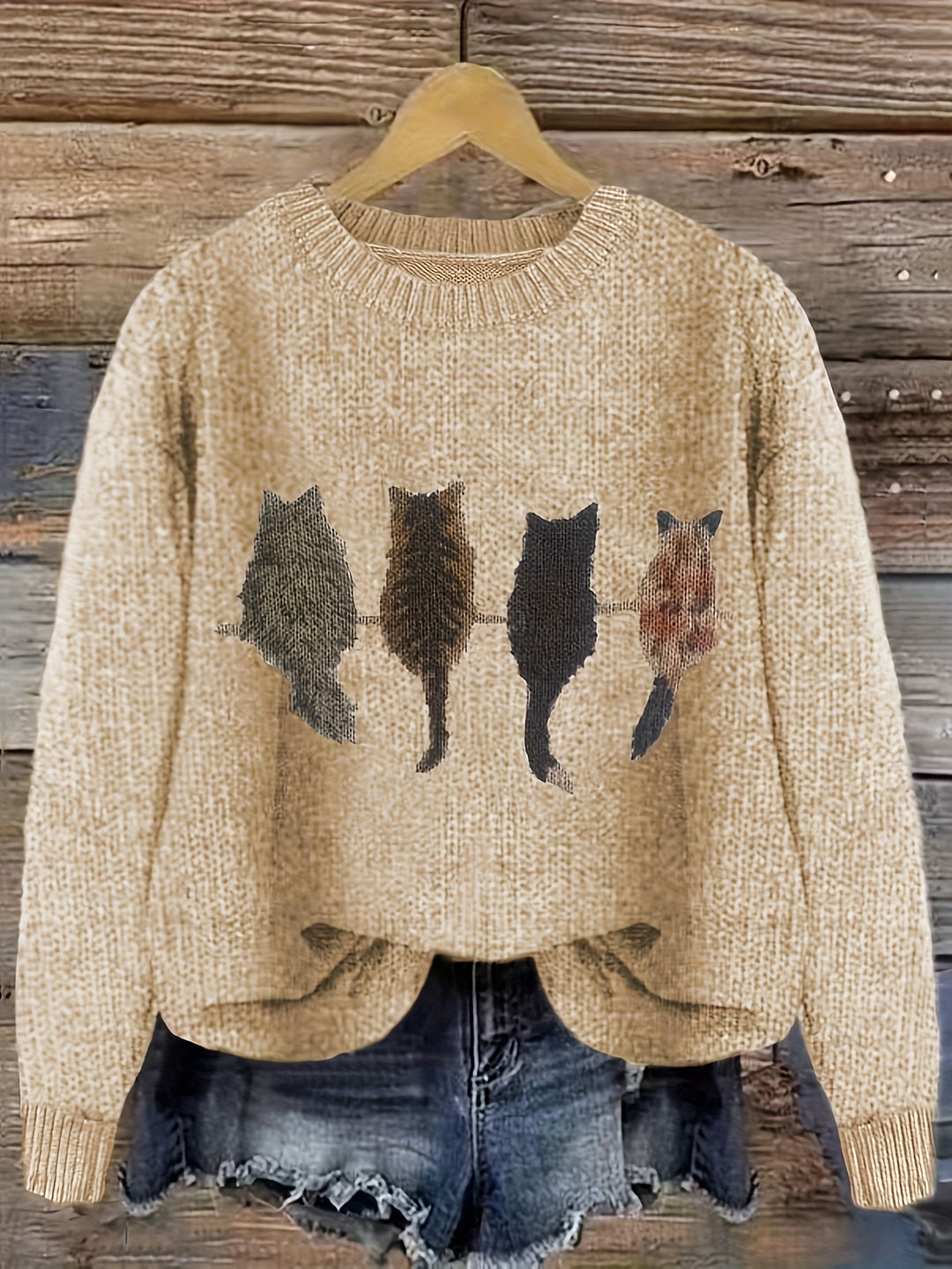 Tamara | Cozy Cat-Print Sweater