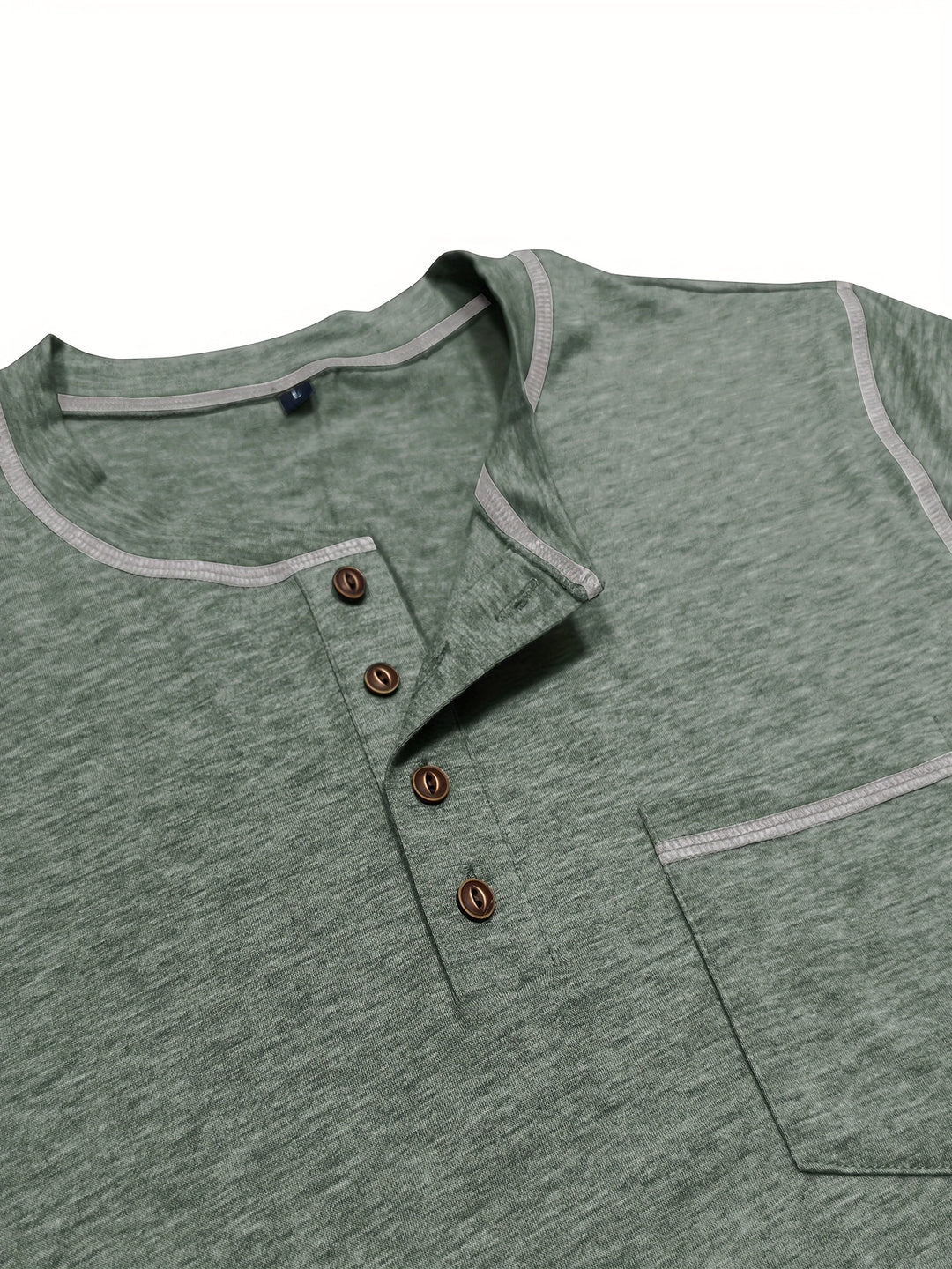 Reuben | Contrast-Stitch Long Sleeve Henley