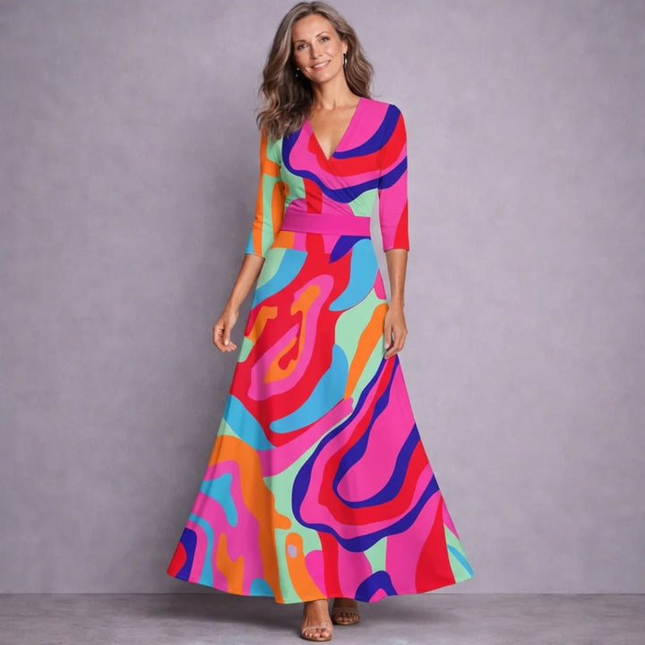 Emilia | Elegant Mid Sleeve Maxi Dress