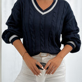 Camryn | Cable-Knit V-Neck Sweater