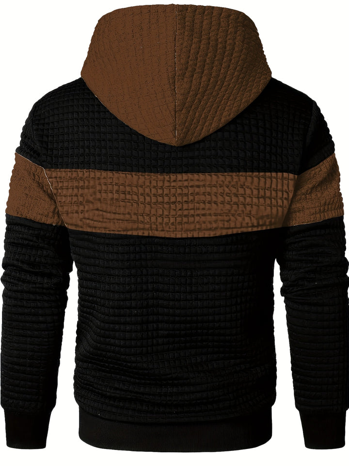 Hayes | Textured Colour-Block Hoodie