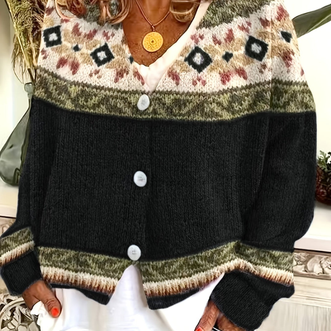 Harlow | Patterned Button-Front Cardigan