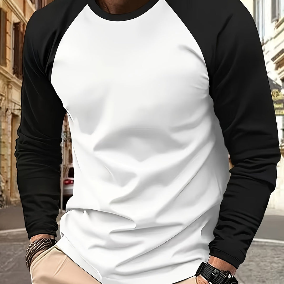 Trevor | Two-Tone Raglan Long-Sleeve Top