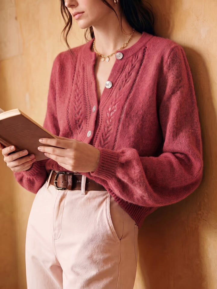 Adeline | Softly Textured Round-Neck Cardigan