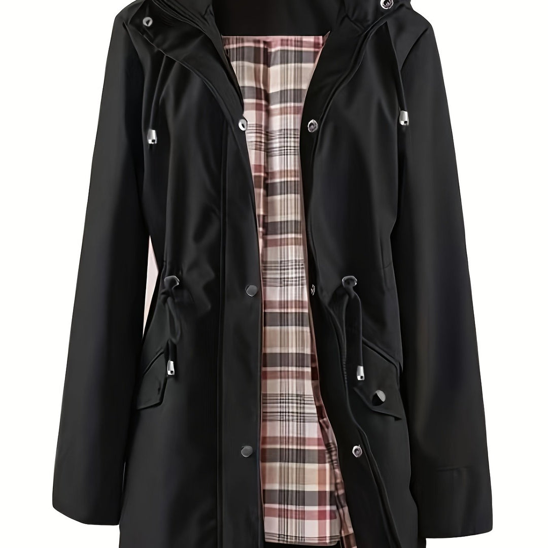 Joyce | Hooded Drawstring Rain Jacket