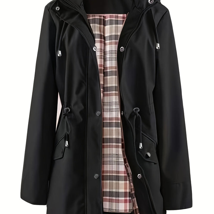 Joyce | Hooded Drawstring Rain Jacket