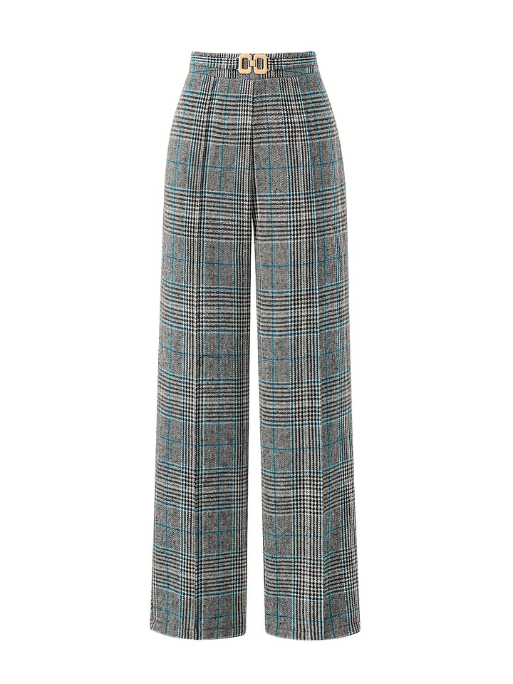 Matilda | Wide-Leg Plaid Trousers