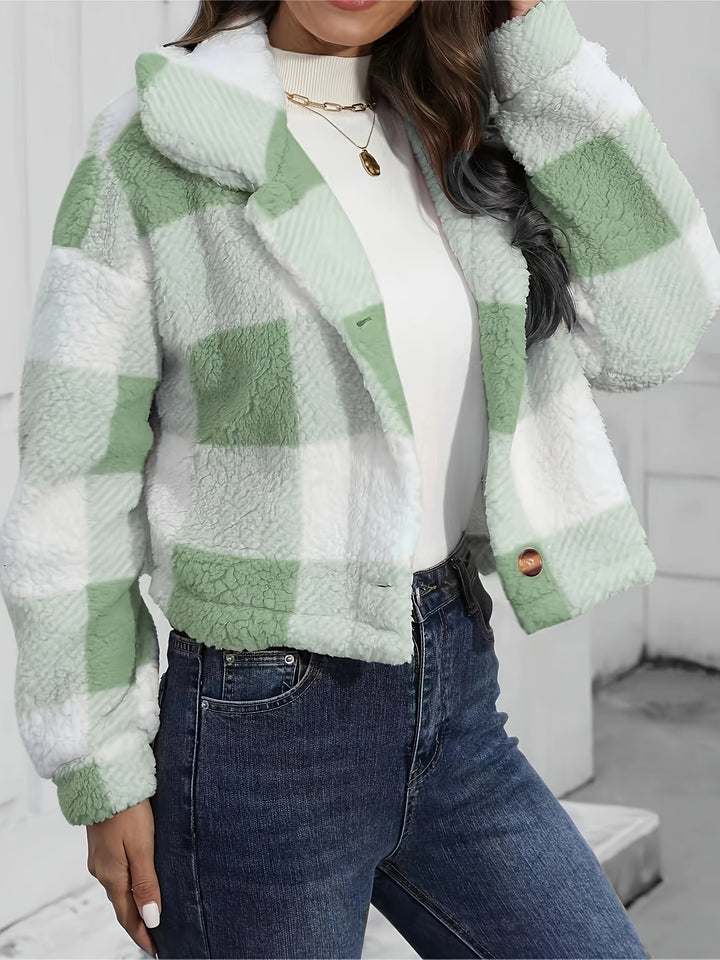 Marnie | Cozy Cropped Plaid Jacket