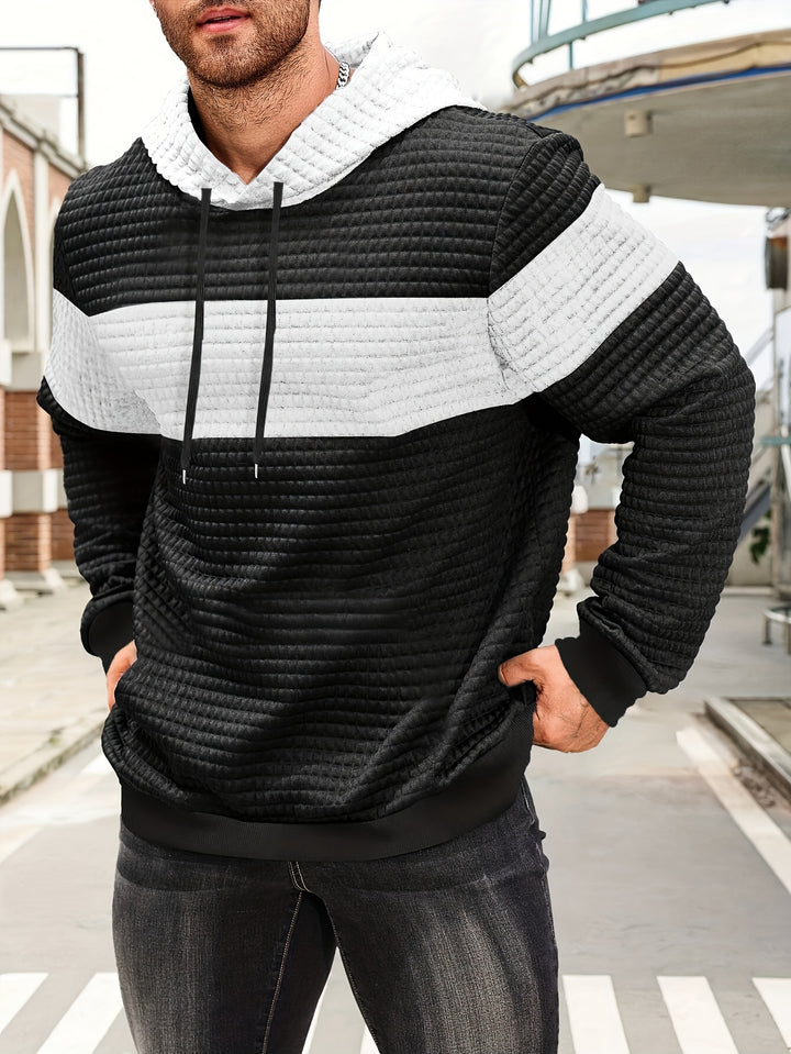 Hayes | Textured Colour-Block Hoodie