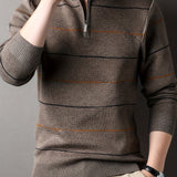 Garrick | Refined Striped Zip-Neck Sweater
