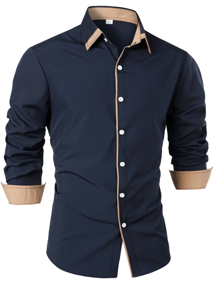 Lucille | Contrast-Trim Long Sleeve Shirt