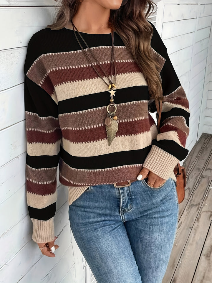 Maren | Cozy Striped Round-Neck Sweater