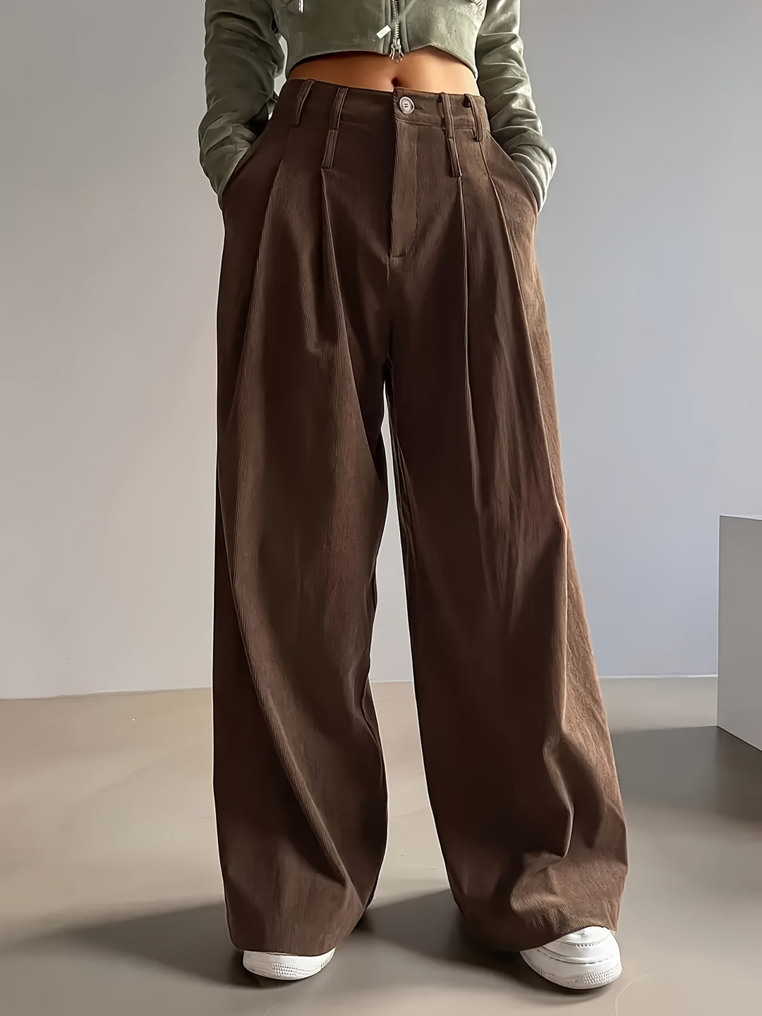 Celine | Pleated Wide-Leg Trousers