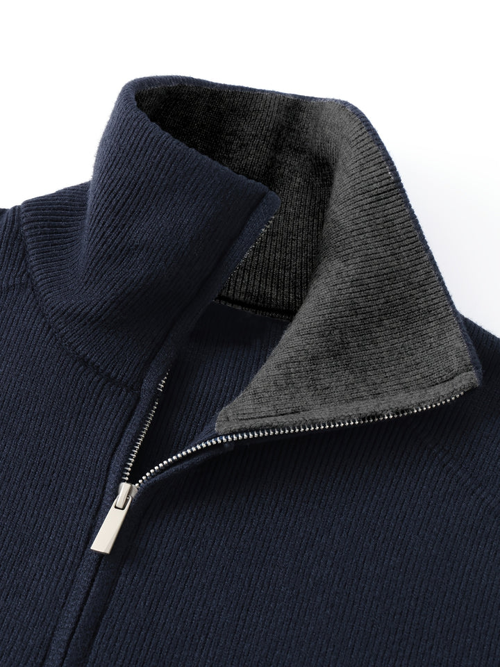 Barnaby | Zip-Front High-Neck Cardigan