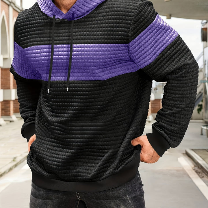 Hayes | Textured Colour-Block Hoodie