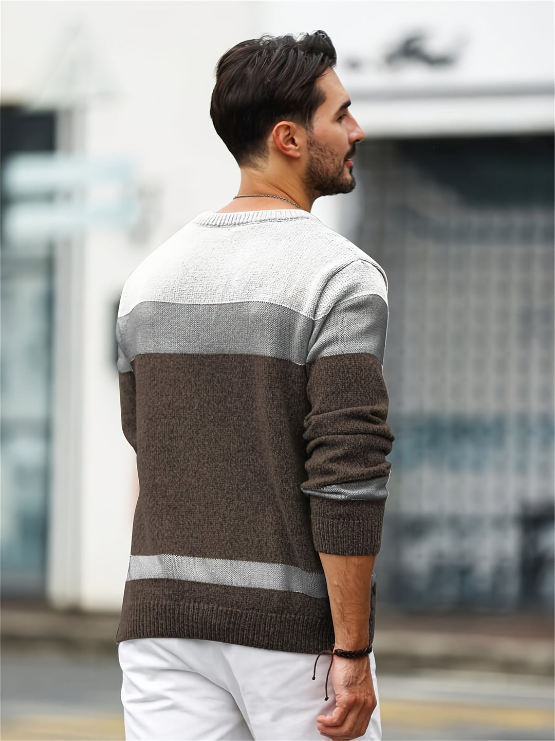 Ethan | Color Block Knit Sweater