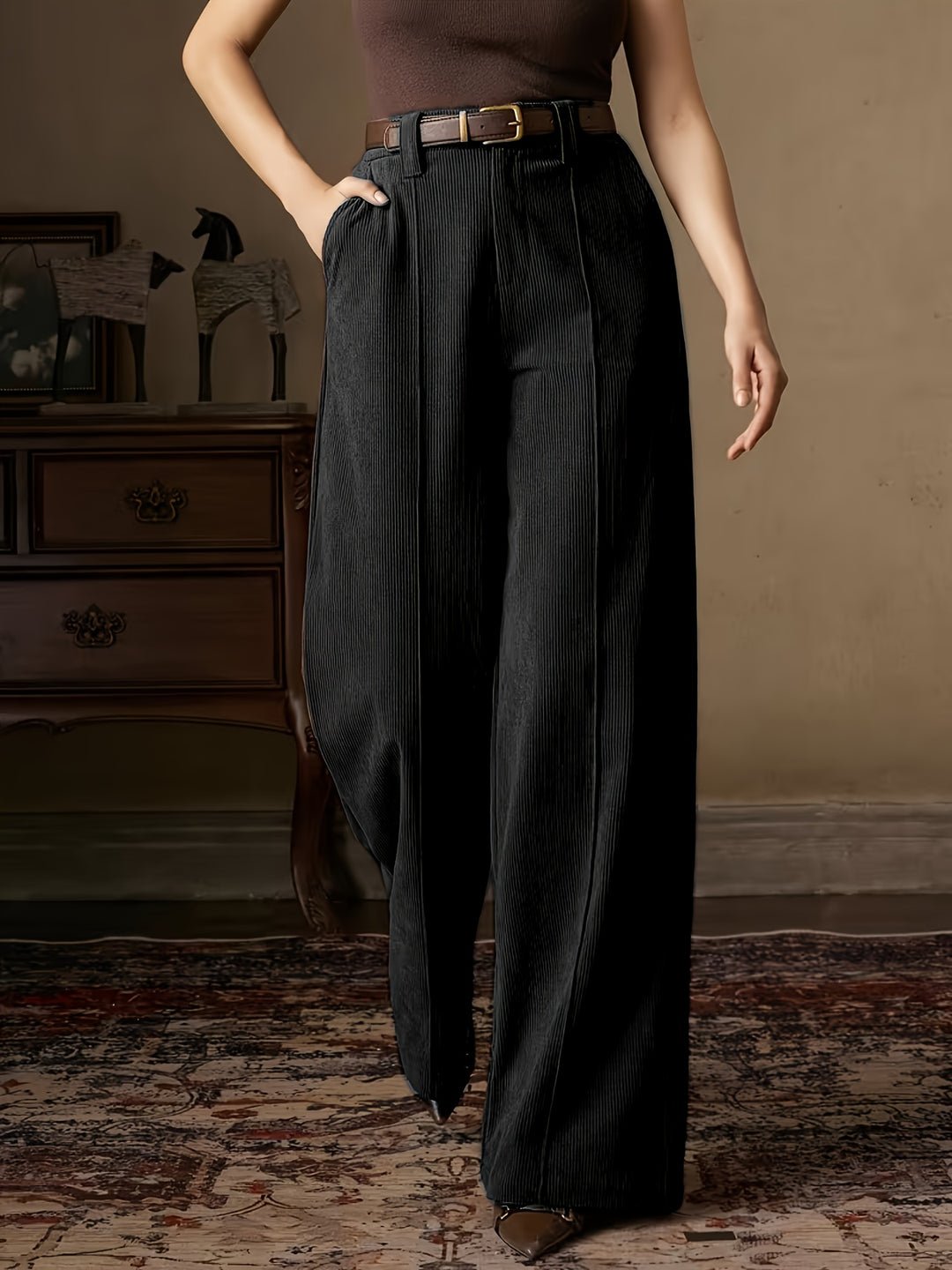 Eleanora | High-Waisted Wide-Leg Trousers