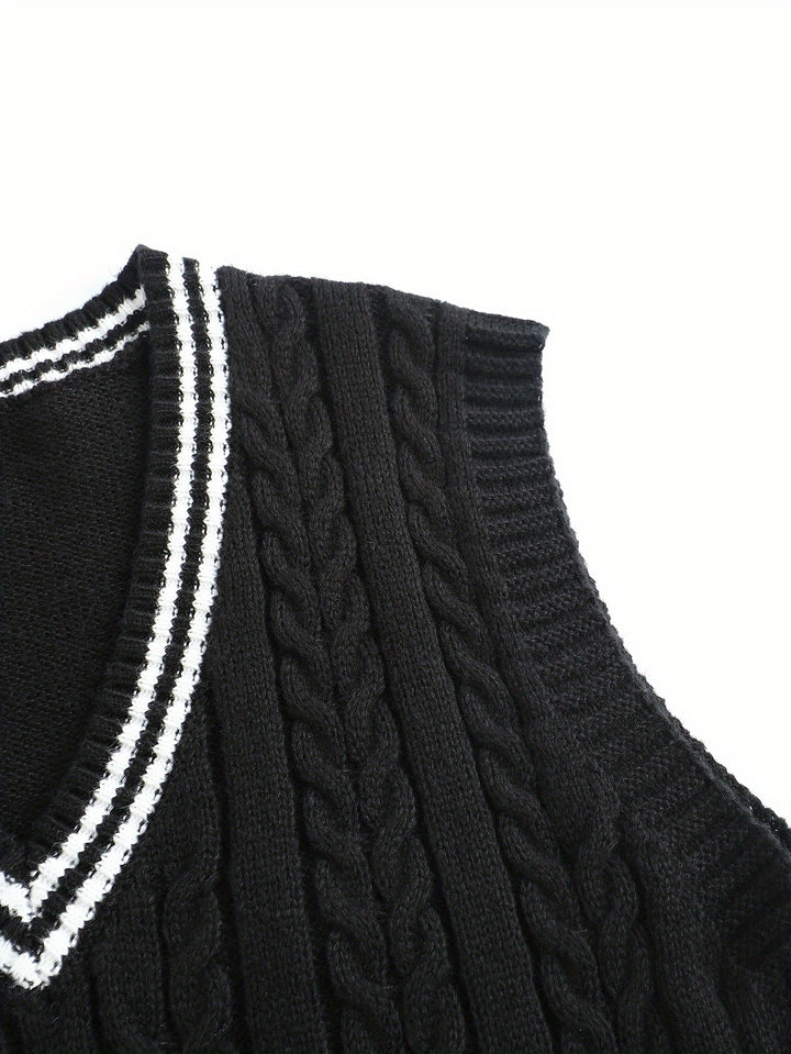 Gideon | Cable-Knit V-Neck Sweater Vest