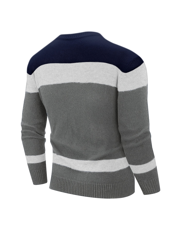 Ethan | Color Block Knit Sweater