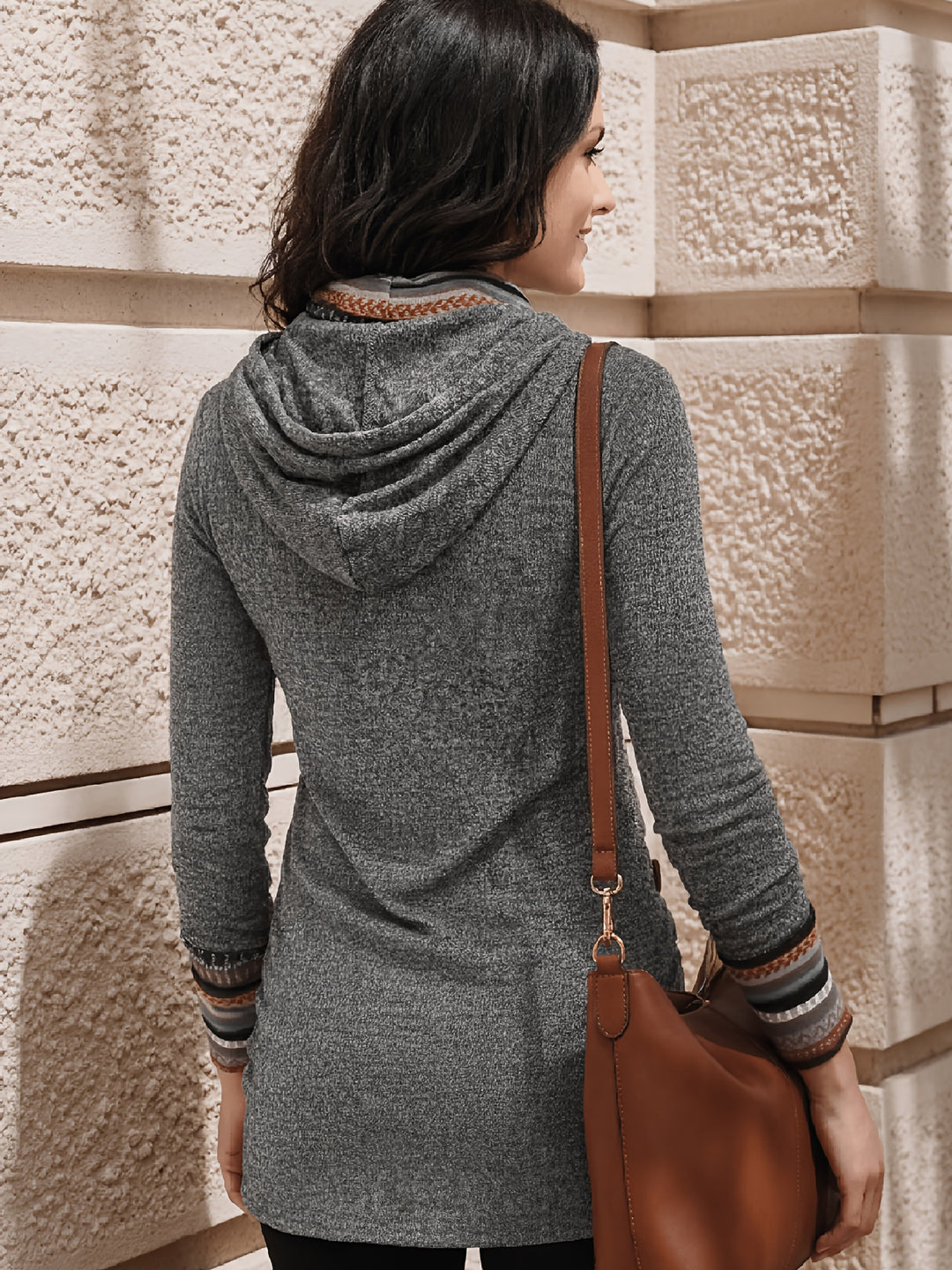 Isabel | Cowl-Neck Patterned Button Top