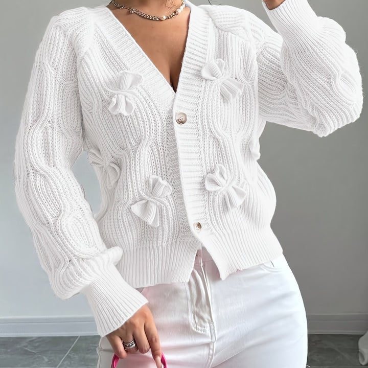Juniper | Soft Bow-Detail Long Sleeve Cardigan