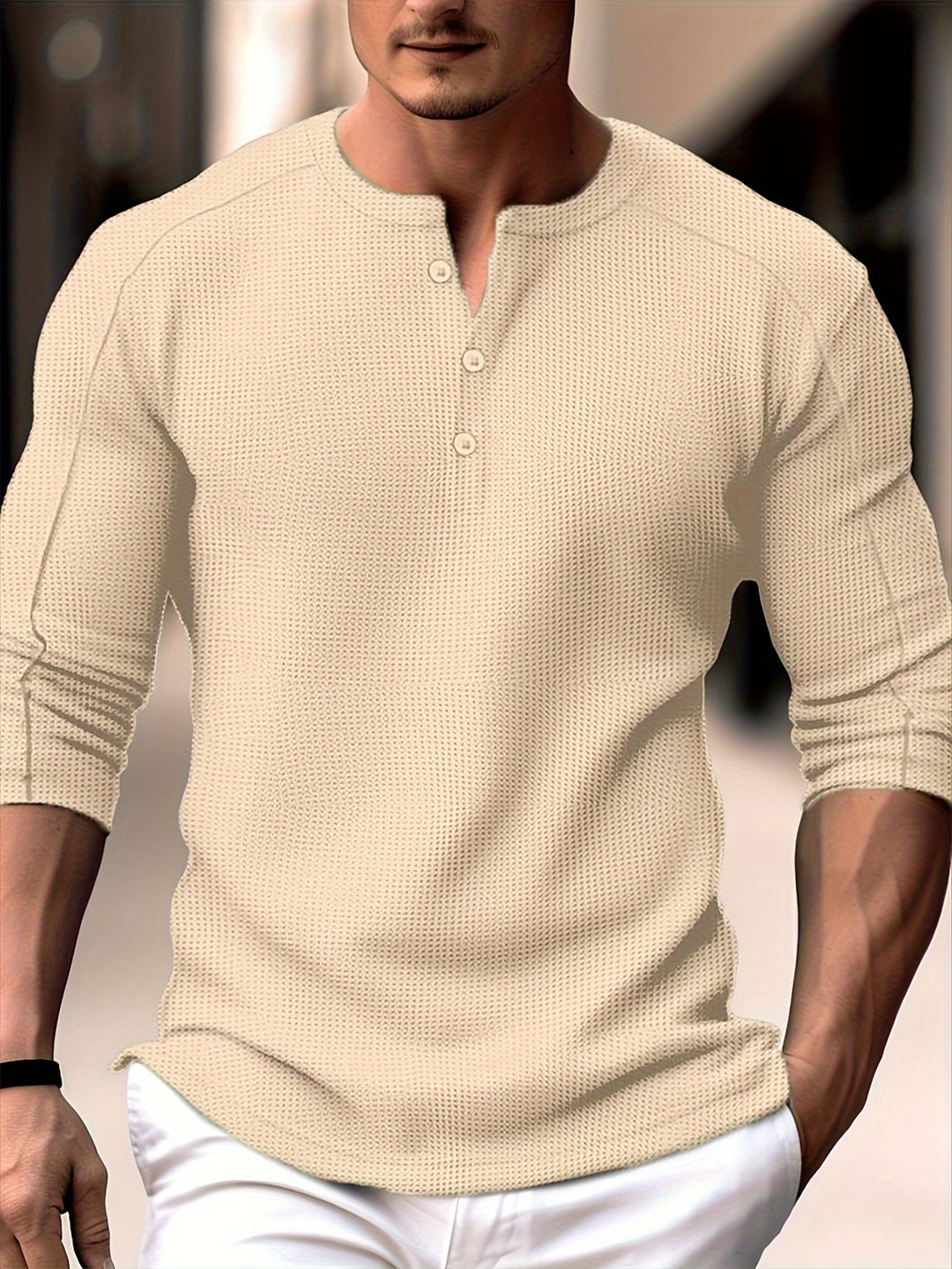Carson | Textured Long-Sleeve Henley