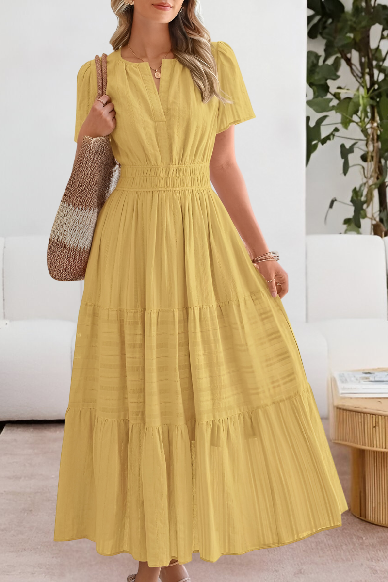 Daphne | Tiered Flutter-Sleeve Maxi Dress