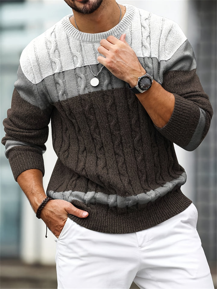 Ethan | Color Block Knit Sweater