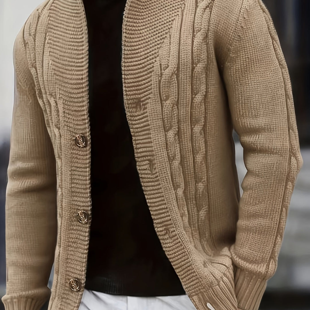 Trevor | Cable-Knit Button Cardigan