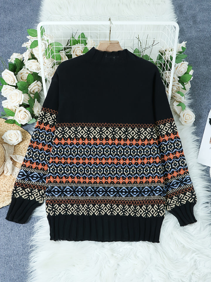 Thea | Vintage Jacquard Loose-Fit Sweater