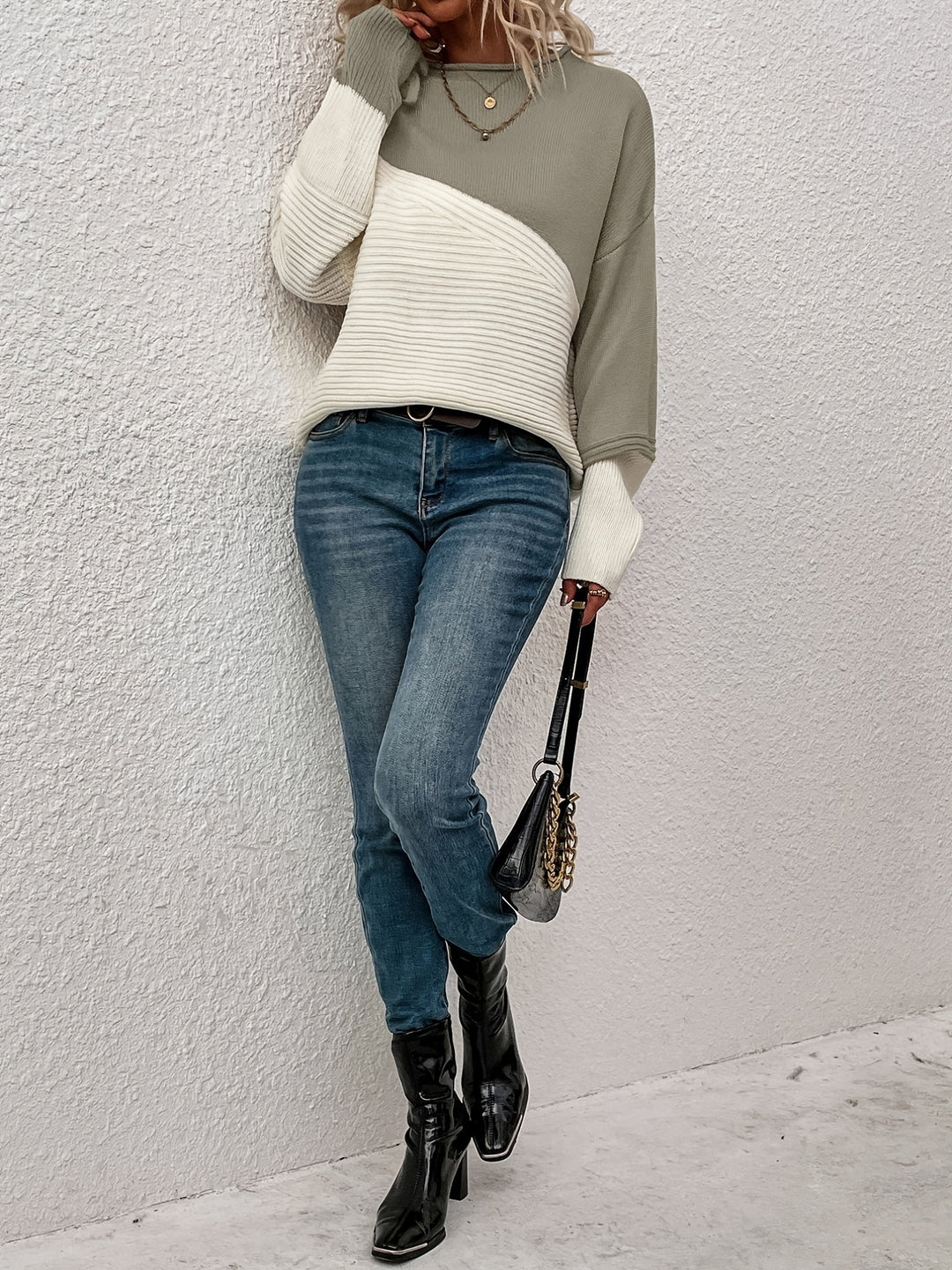 Helene | Color Block Relaxed Sweater