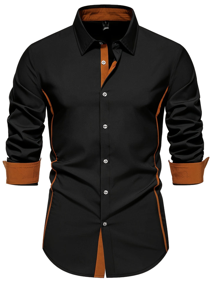 Anthony | Contrast Trim Button-Up Shirt