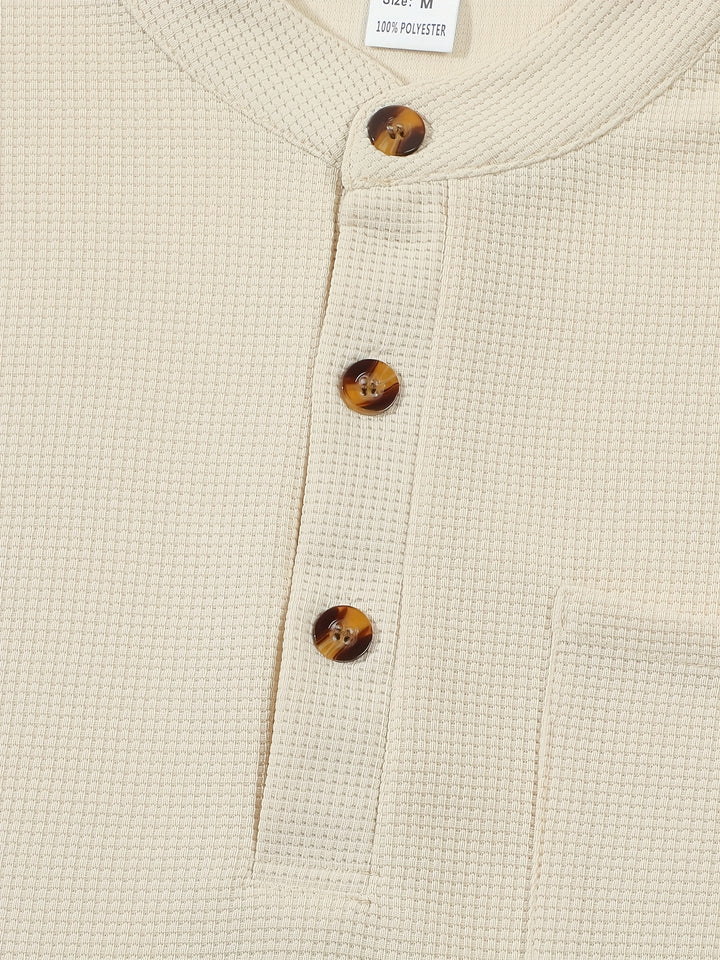 Jonathan | Textured Long Sleeve Henley Shirt