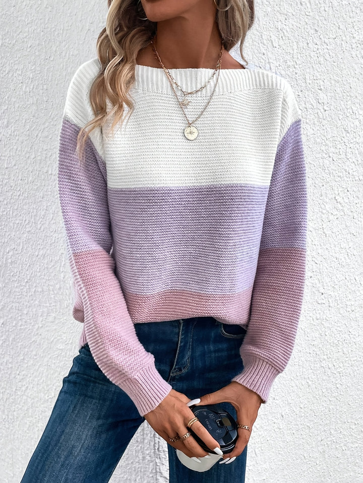 Serena | Color-Blocked Drop-Shoulder Sweater