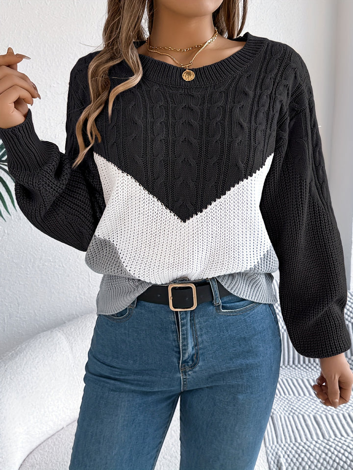 Blythe | Color-Block Round Neck Sweater