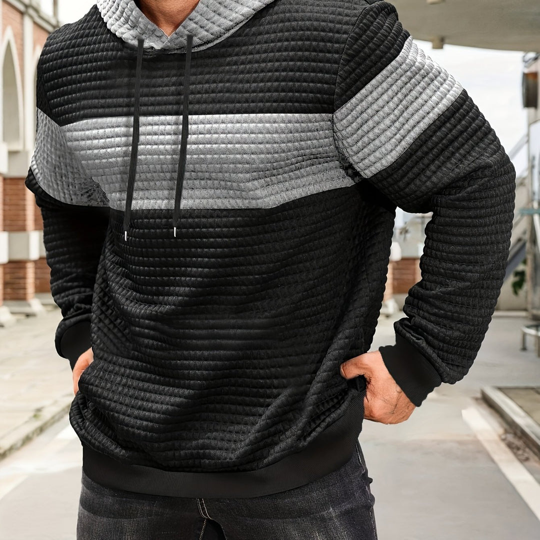 Hayes | Textured Colour-Block Hoodie