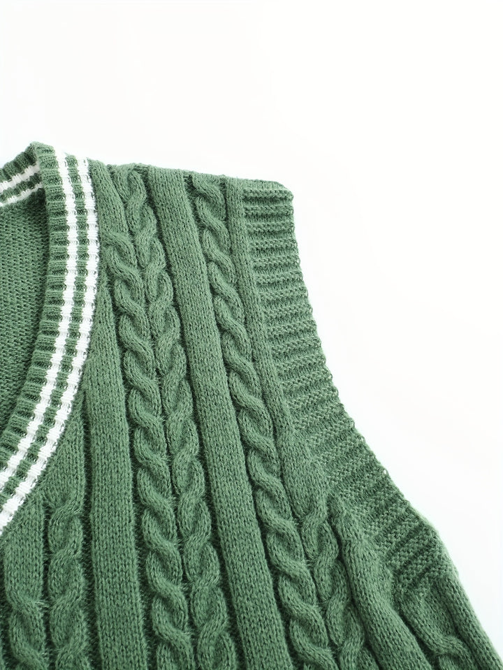Gideon | Cable-Knit V-Neck Sweater Vest