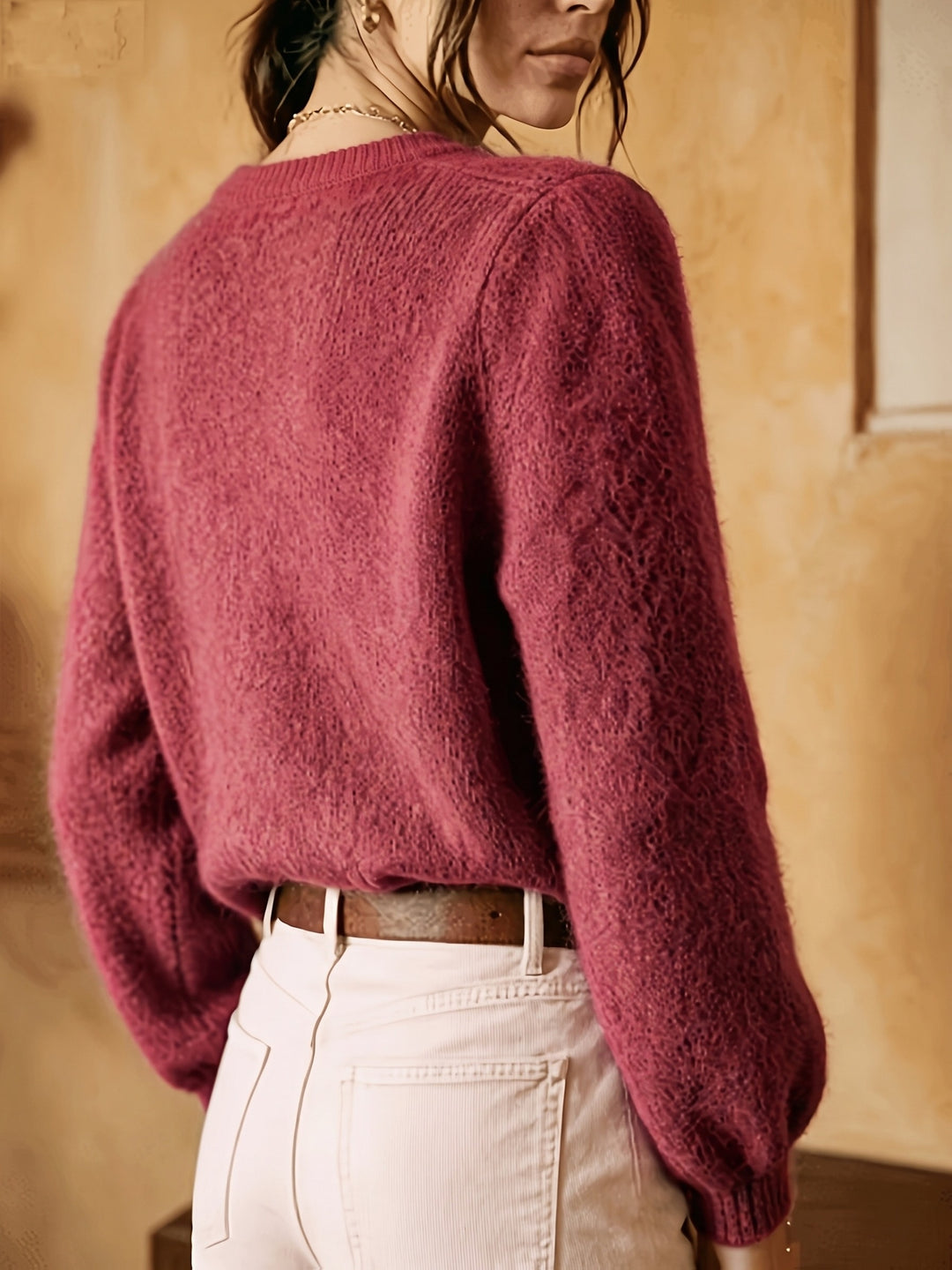Adeline | Softly Textured Round-Neck Cardigan