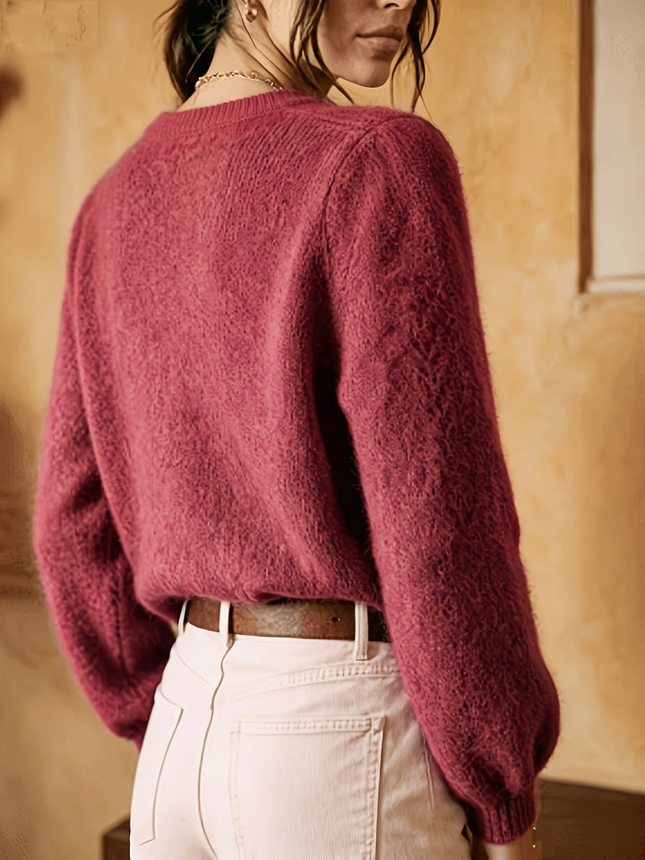 Adeline | Softly Textured Round-Neck Cardigan