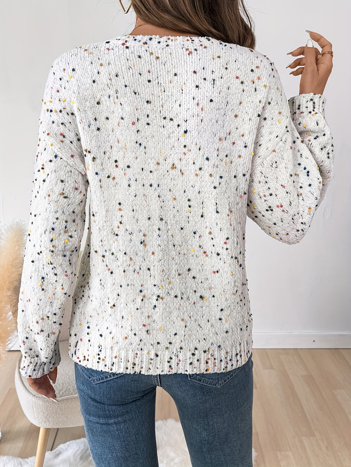 Sylvia | Speckled Round Neck Sweater