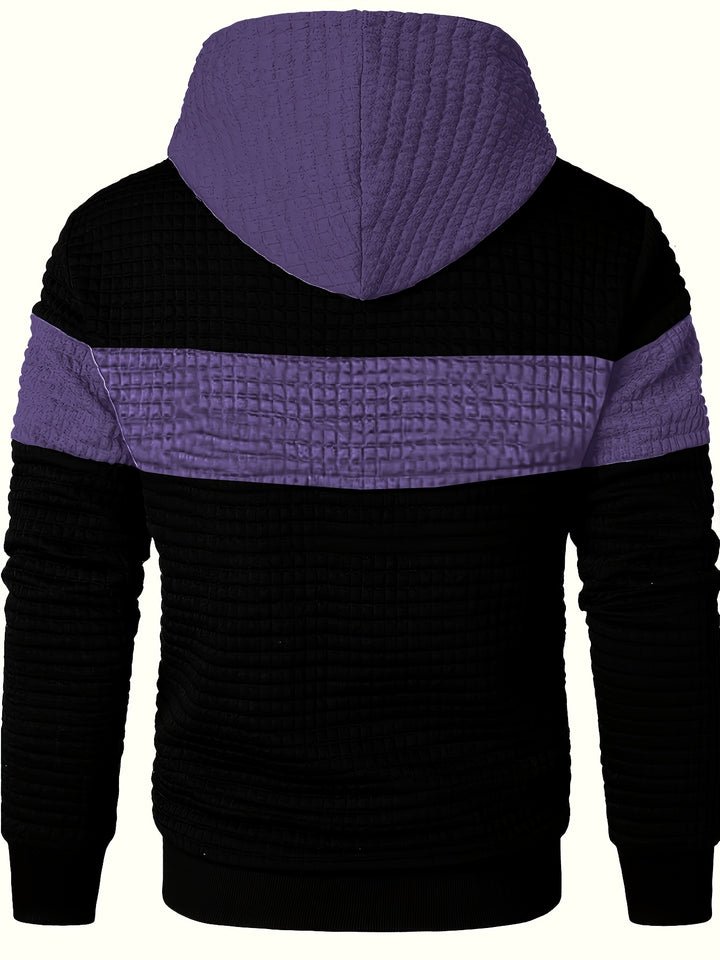 Hayes | Textured Colour-Block Hoodie