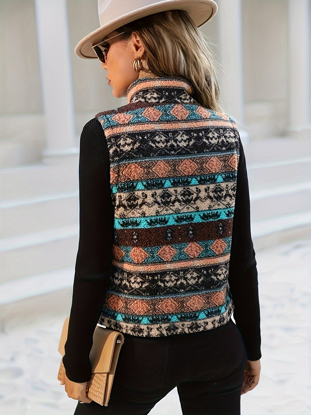 Elowen | Patterned Zip-Up Vest