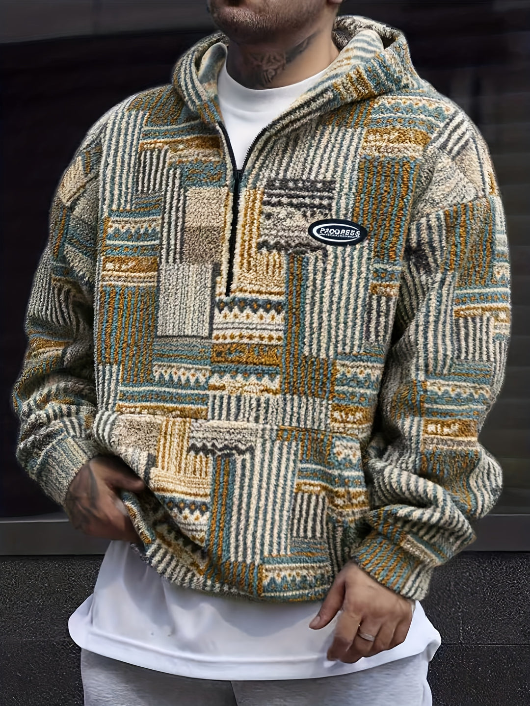 Malcolm | Patterned Quarter-Zip Pullover