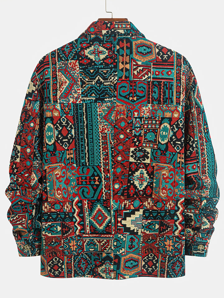 Bryson | Patterned Lapel Zip Jacket